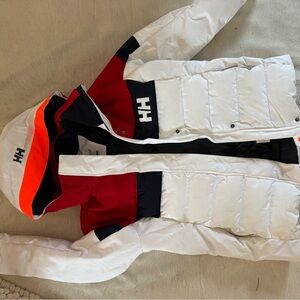 Helly Hansen Kids' White and Orange Puffer Jacket